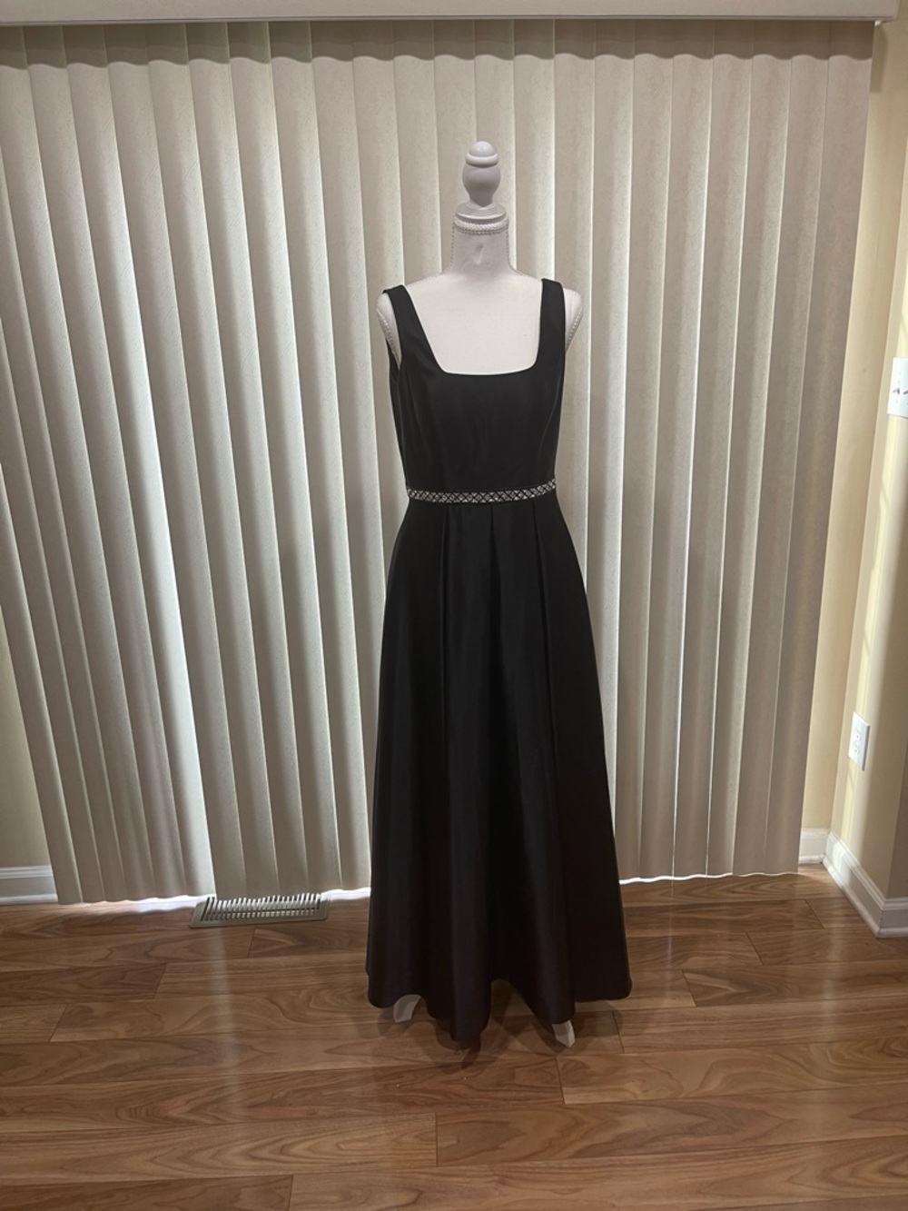 Blondie Nites Black Sleeveless Maxi Dress with Beaded Waistband